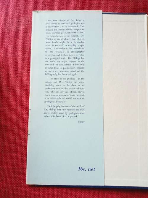 The Use of Stereographic Projection in Structural Geology by FC Phillips. Reprint 1963. H/C. 86 pp.
