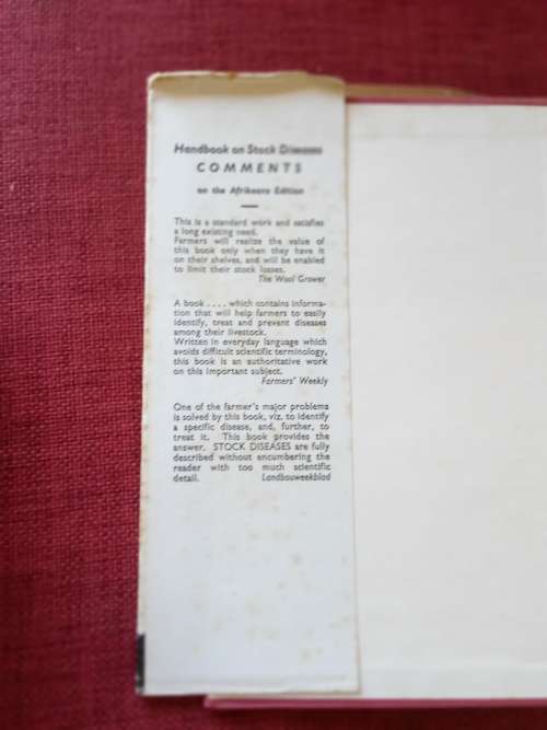 Handbook of Stock Diseases by Mönnig and Veldman. 5th revised edition 1970. H/C with jacket. 459 pp.
