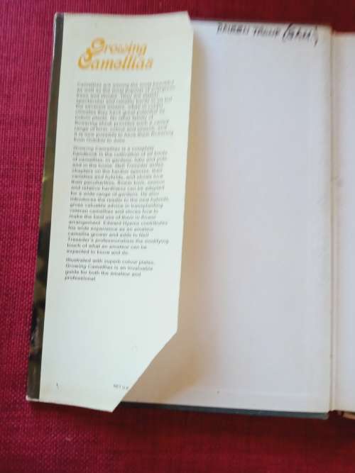 Growing Camellias by Neil Treseder and Edward Hyams. 1st 1975. H/C with jacket. 197 pp.