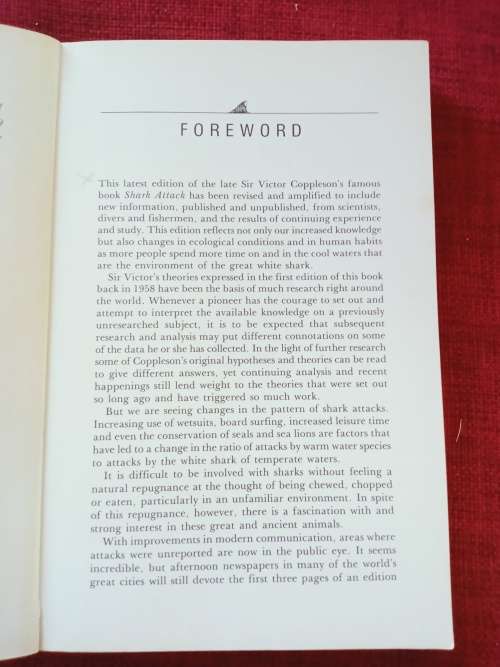 Shark Attack by Victor Coppleson and Peter Goadby. Revised edition 1988. S/C. 262 pp.