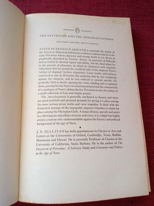 Petronius: The Satyricon / Seneca: The Apocolocyntosis. Revised ed 1986. S/C. Penguin Classics.