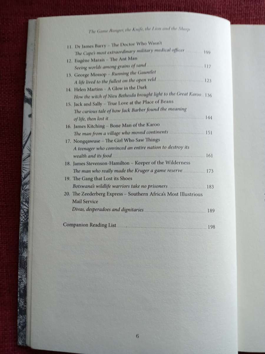 The Game Ranger, the Knife, the Lion and the Sheep by David Bristow. 2021. S/C. 200 pp.