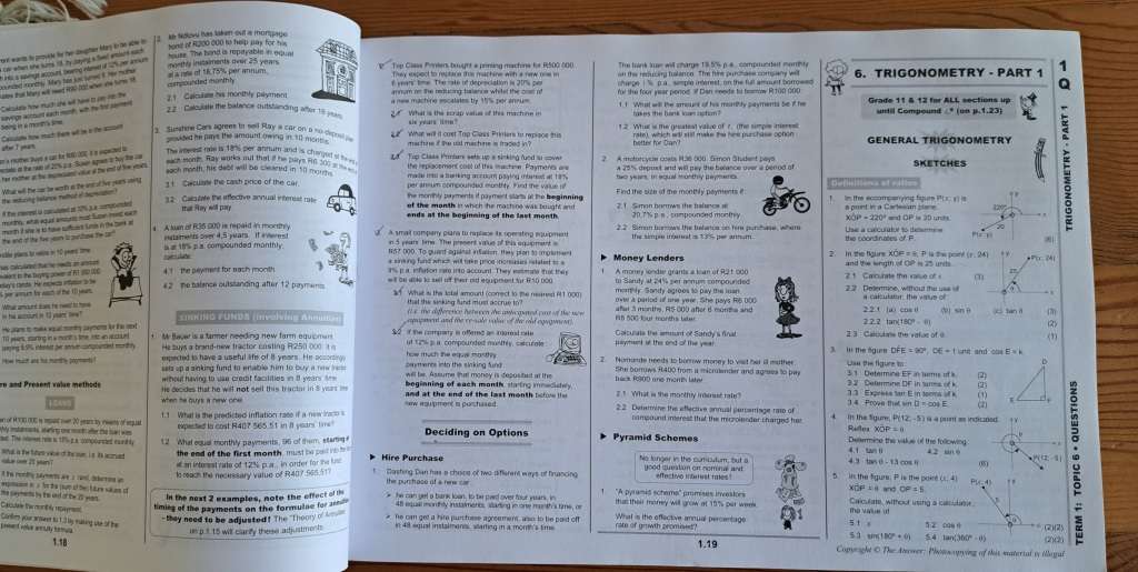 Grade 12 caps school mathematics questions and answers self-help book