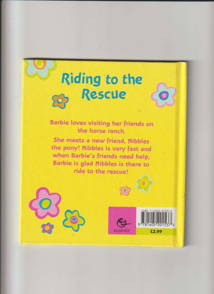 Barbie Riding to the rescue hard cover book girls children`s story book