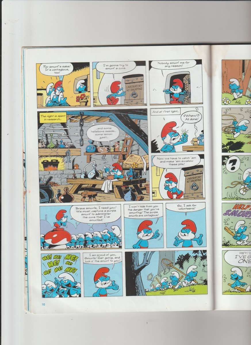 Smurfs By Peyo Purple Smurfs cartoon kids children`s comic book