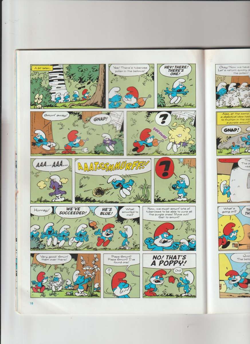 Smurfs By Peyo Purple Smurfs cartoon kids children`s comic book