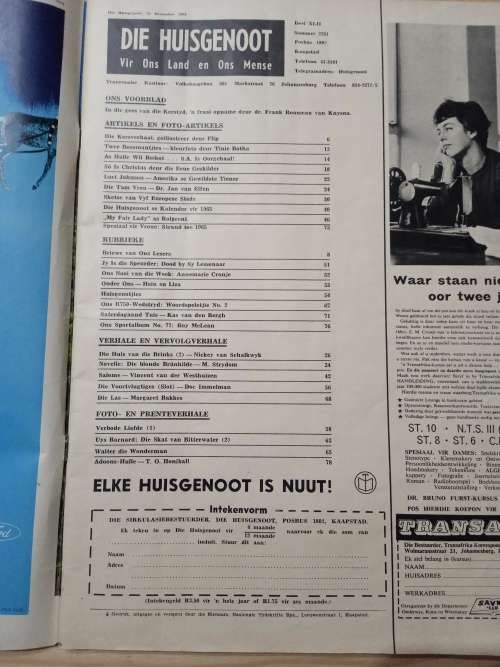 Die Huisgenoot 25 Desember 1964 tydskrif