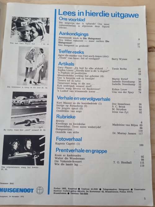 Die Huisgenoot 24 November 1972 tydskrif