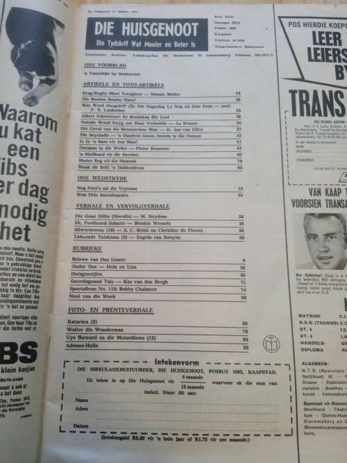 Huisgenoot 29 Oktober 1965 tydskrif