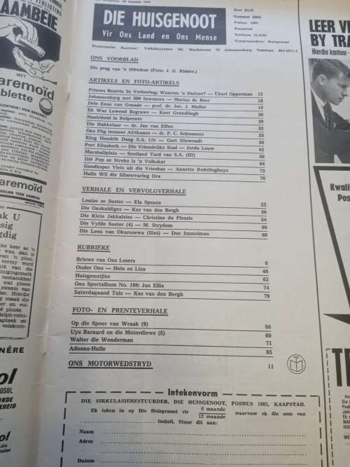 Huisgenoot 20 Augustus 1965 tydskrif