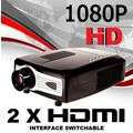 1080P Home Theater LCD HD Projector 2000 Lumen FREE HDMI Cable & Extra Bulb!