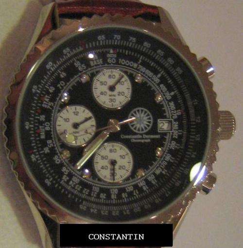 AUTHENTIC CONSTANTIN CERTIFIED 8 DIAMOND NAVIGATOR GENTS DAY DATE QUARTZ