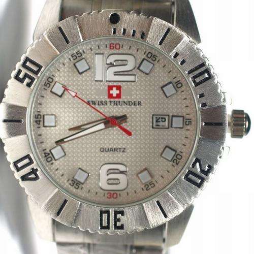 BRAND NEW PROFESSIONAL SWISS THUNDER GENTS DATE QUARTZ WATCH