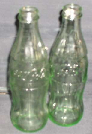 2 Reclaimed Glass Coke Bottles