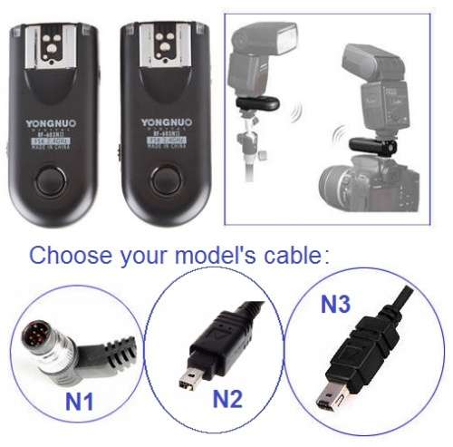 Yongnuo RF-603 Mark II Wireless Flash Trigger Set (2 units) for Nikon (Select: N1 or N2 or N3)