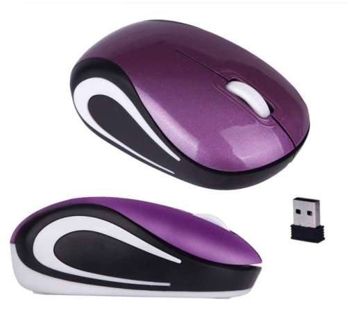 Mini 2.4 GHz Wireless Optical Mouse Mice For PC Laptop Notebook PURPLE