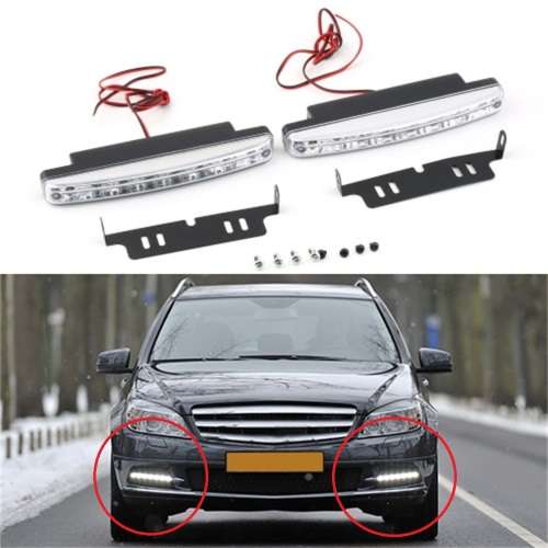 * SALE *    2x 8-LED Super Bright Car Daytime Running Lights (Set of 2)
