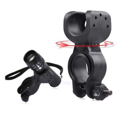 Torch Clip Mount Bicycle Front Light Bracket Flashlight Holder 360°Rotation