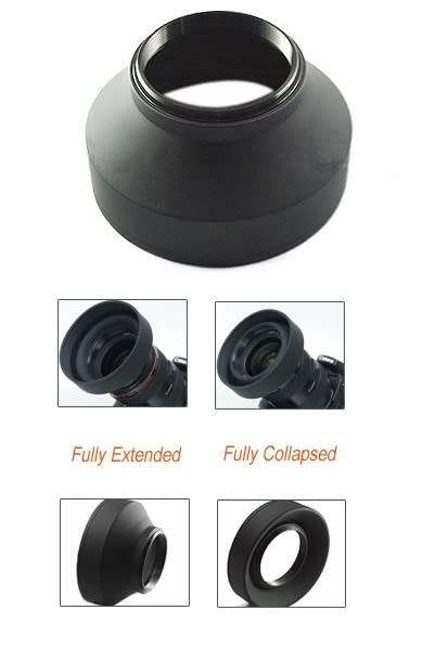 Universal 2-in-1 Rubber Lens Hood - for 55mm Filter Threaded Lenses