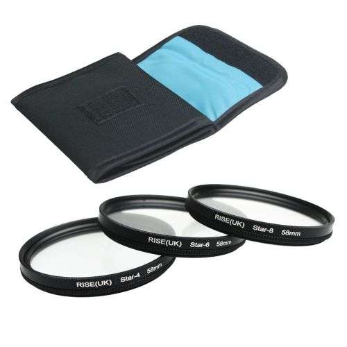 58mm 4 6 8 Point Line 4X 6X 8X Star Filter Kit