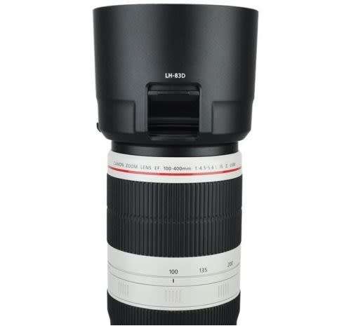 Generic BLACK ET-83D Bayonet Lens Hood For Canon EF 100-400mm f/4.5-5.6L IS II USM Lens (Mark II)