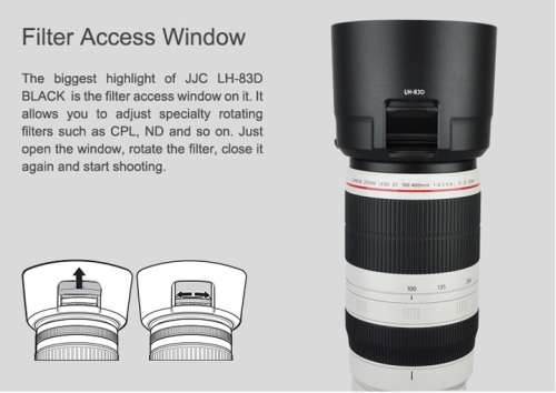 Generic BLACK ET-83D Bayonet Lens Hood For Canon EF 100-400mm f/4.5-5.6L IS II USM Lens (Mark II)