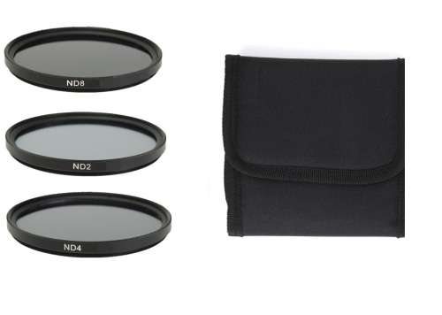 Generic 49mm Neutral density filter set  (ND2, ND-4, ND-8) with Pouch