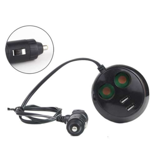 Car Cigarette Lighter Plug 2 USB Port Splitter Charger Power Adapter Cable