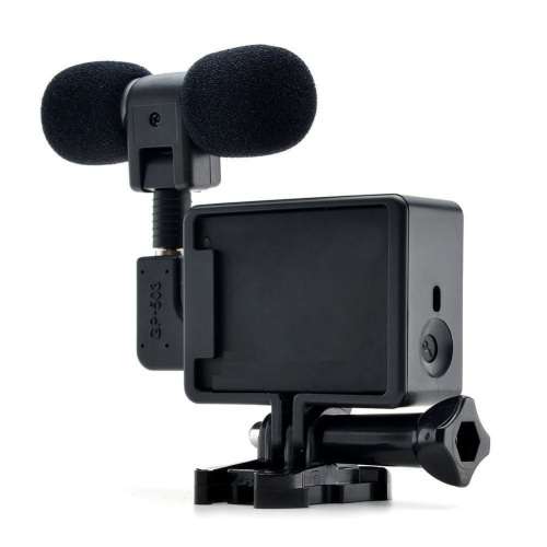 3.5mm Mini Hi-Fi External Mic Adapter Frame Housing Case for GoPro Hero 3 3+ 4