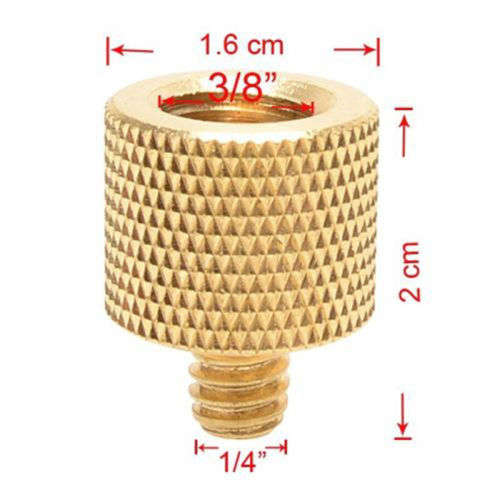 3/8'' Female to 1/4'' Male Tripod Thread Reducer Screw Adapter Bronze