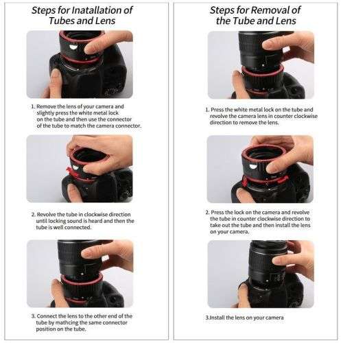 Macro Extension Tube Set for Canon EOS Cameras (Metal Mount)