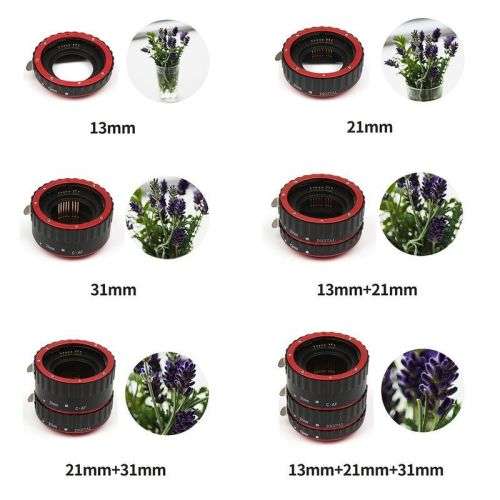 Macro Extension Tube Set for Canon EOS Cameras (Metal Mount)