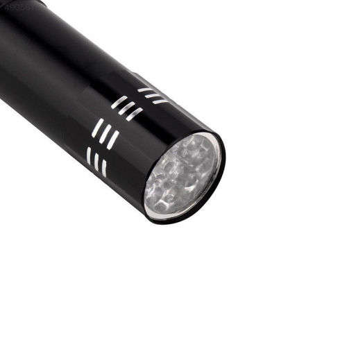 Aluminum Violet 9LED Light UV Torch (BLACK)
