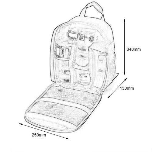 Camera Bag Backpack Waterproof DSLR Case (GREY INNER)