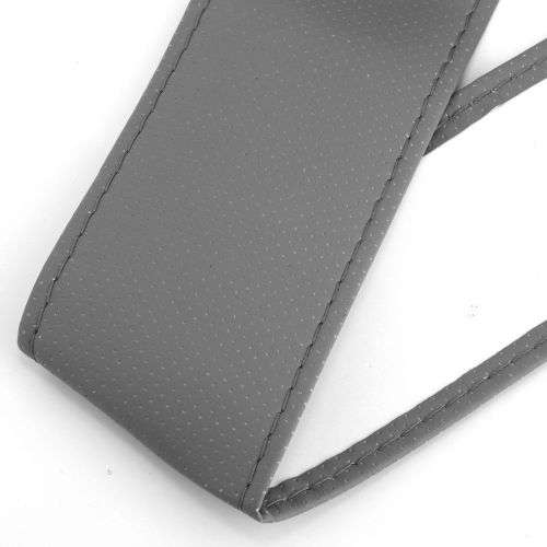 GREY PU Leather Car Auto Steering Wheel Cover 38cm Non-Slip With Needles and Thread