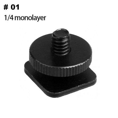 1/4 Inch Single Nut Tripod Mount Screw to Flash Camera Hot Shoe Adapter