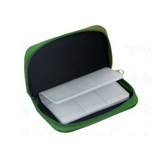 SDHC MMC CF Micro SD Memory Card Storage Case Carrying Pouch Holder Wallet (Green)
