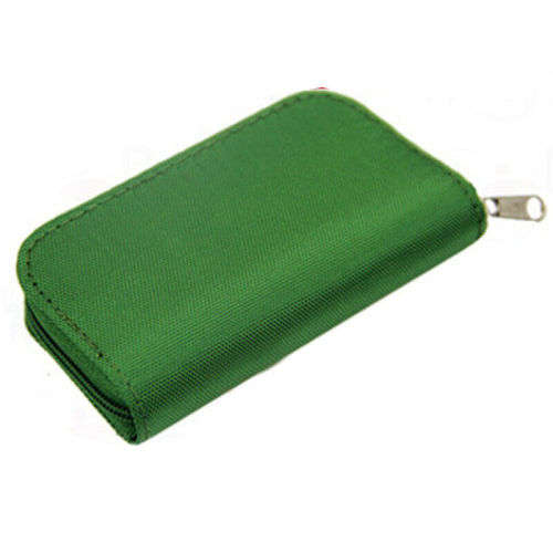 SDHC MMC CF Micro SD Memory Card Storage Case Carrying Pouch Holder Wallet (Green)