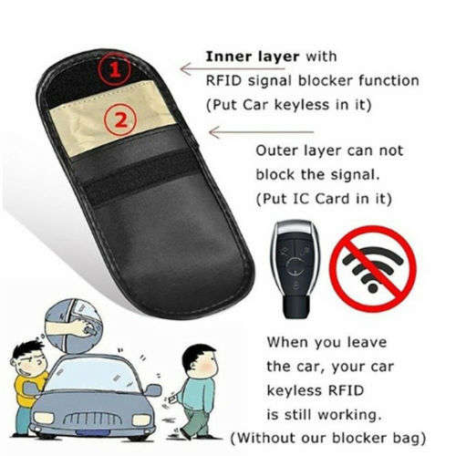 RFID Signal Blocker Case Fob Pouch for Car Key