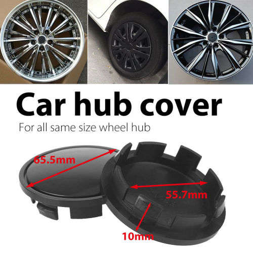 4x Plastic Black Wheel centre Cap Bases (without branding / stickers): 65,5 / 55,7 mm