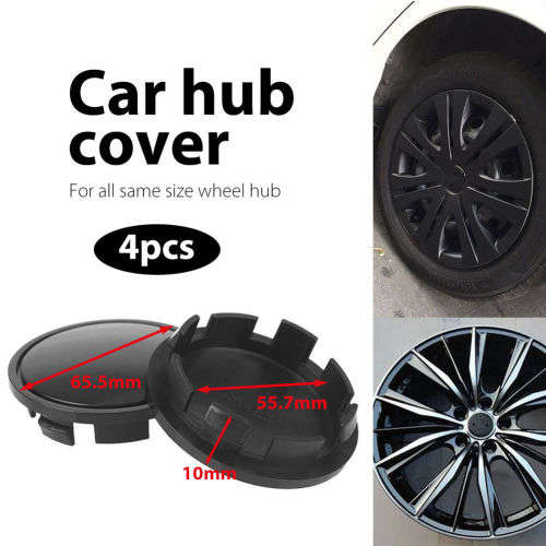4x Plastic Black Wheel centre Cap Bases (without branding / stickers): 65,5 / 55,7 mm