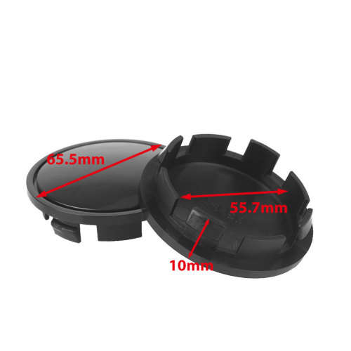 4x Plastic Black Wheel centre Cap Bases (without branding / stickers): 65,5 / 55,7 mm