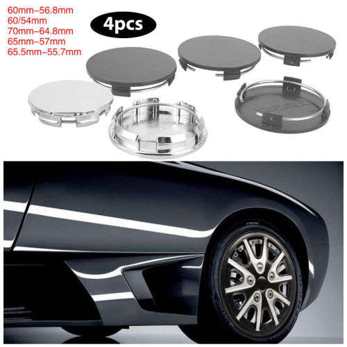 4x Chrome Plastic Wheel centre Cap Bases (without branding / stickers): 60 / 54 mm