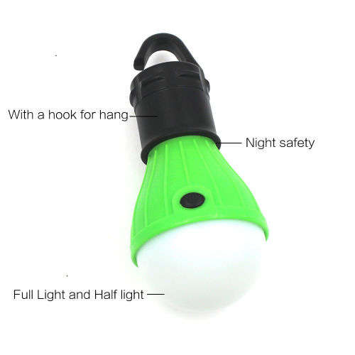 Camping 3 LED Lantern Outdoor Emergency Tent Lamp Light Bulb with Hanging Hook