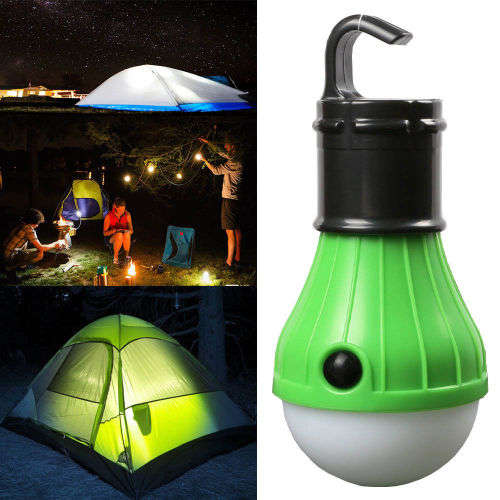 Camping 3 LED Lantern Outdoor Emergency Tent Lamp Light Bulb with Hanging Hook