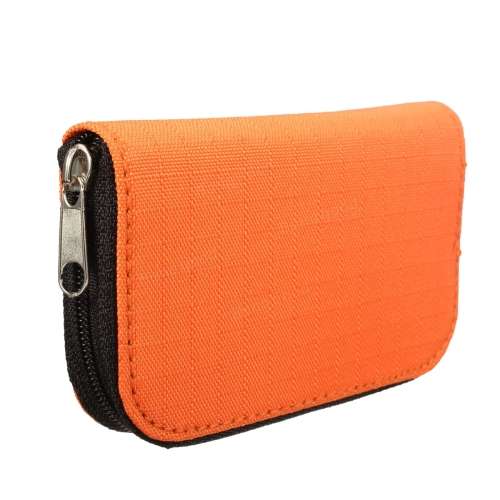 SDHC MMC CF Micro SD Memory Card Storage Case Carrying Pouch Holder Wallet (Orange)