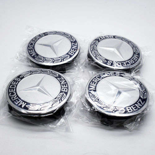 4x 75mm Chrome Plastic Wheel Centre Cap for Mercedes