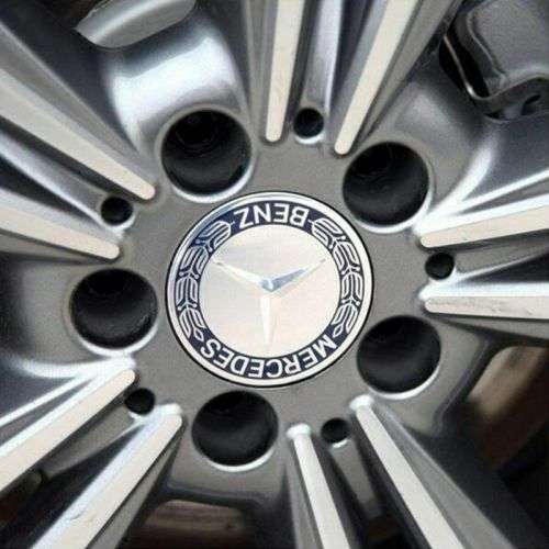 4x 75mm Chrome Plastic Wheel Centre Cap for Mercedes