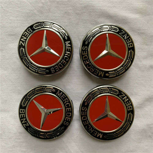 4x 75mm Chrome Plastic Wheel Centre Cap for Mercedes Benz