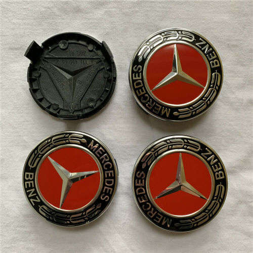 4x 75mm Chrome Plastic Wheel Centre Cap for Mercedes Benz